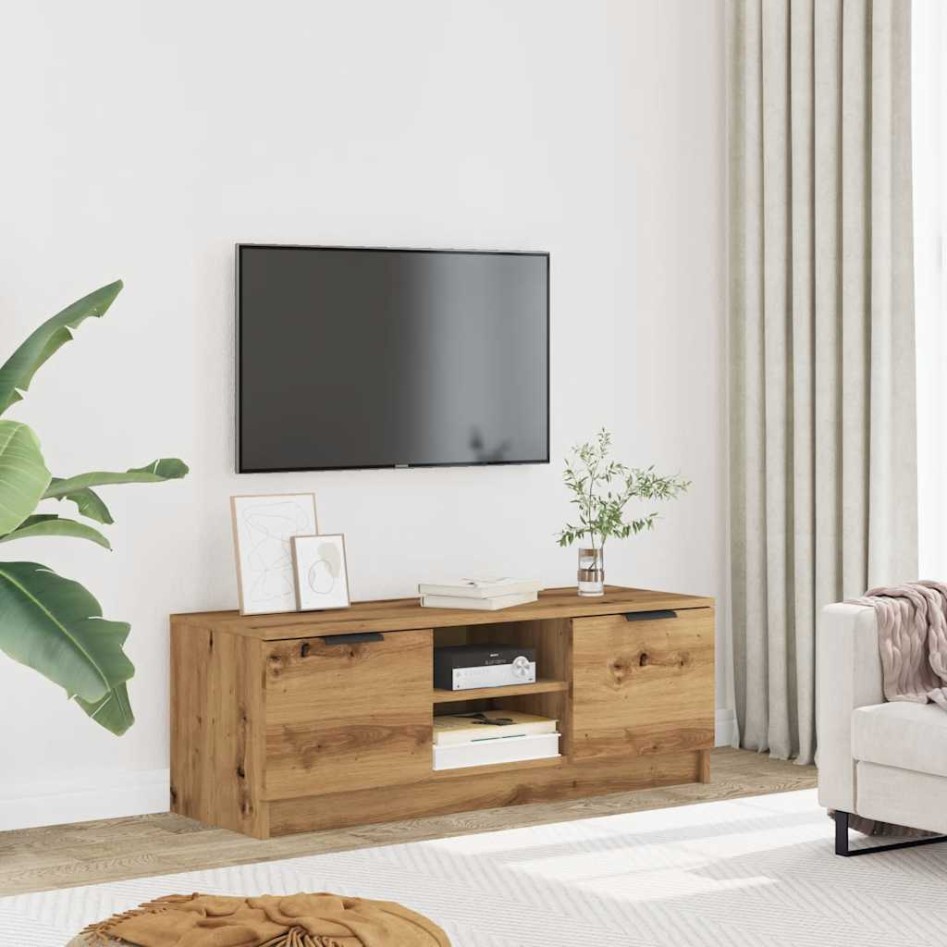 Mueble de TV madera contrachapada artisan roble 102x35x36,5