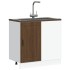 Mueble bajo de cocina porto roble marrón madera