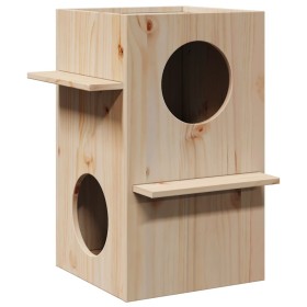 Casa para gatos madera maciza pino 43x43x60