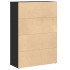 Librería de madera contrachapada roble negro 60x24x85