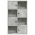 Estantería de madera de ingeniería gris hormigón 60x24x101,5