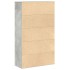 Estantería de madera de ingeniería gris hormigón 60x24x101,5