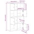 Estantería de madera de ingeniería gris hormigón 60x24x101,5
