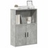 Estantería de madera de ingeniería gris hormigón 60x24x85