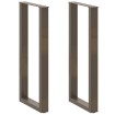 Patas de mesa centro forma U 2uds acero natural 50x(100-101) cm