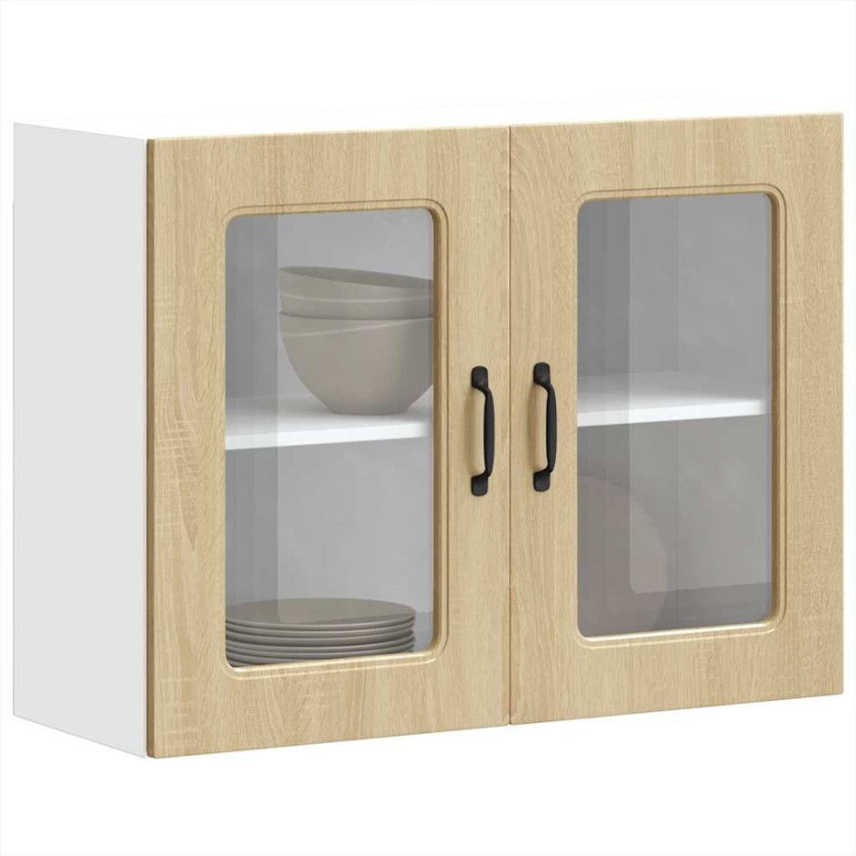 Armario pared cocina puerta de cristal Kalmar roble