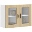 Armario pared cocina puerta de cristal Kalmar roble sonoma
