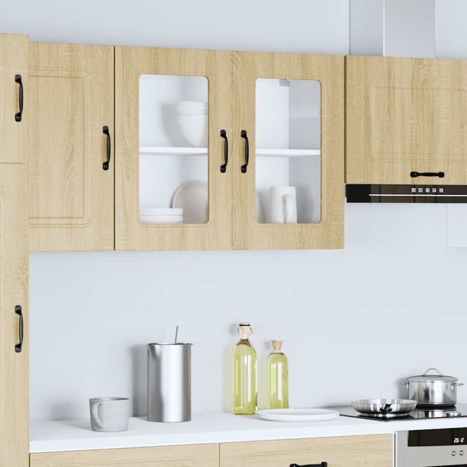 Armario pared cocina puerta de cristal Kalmar roble