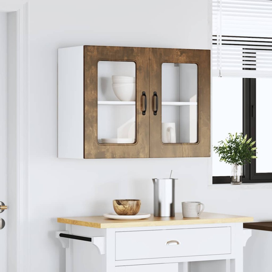 Armario pared cocina puerta de cristal Kalmar roble