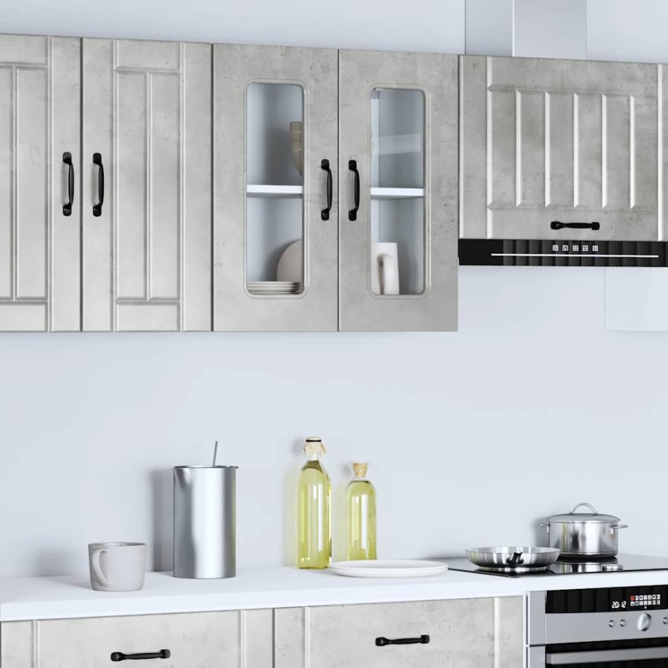 Armario pared cocina puerta de cristal Kalmar gris