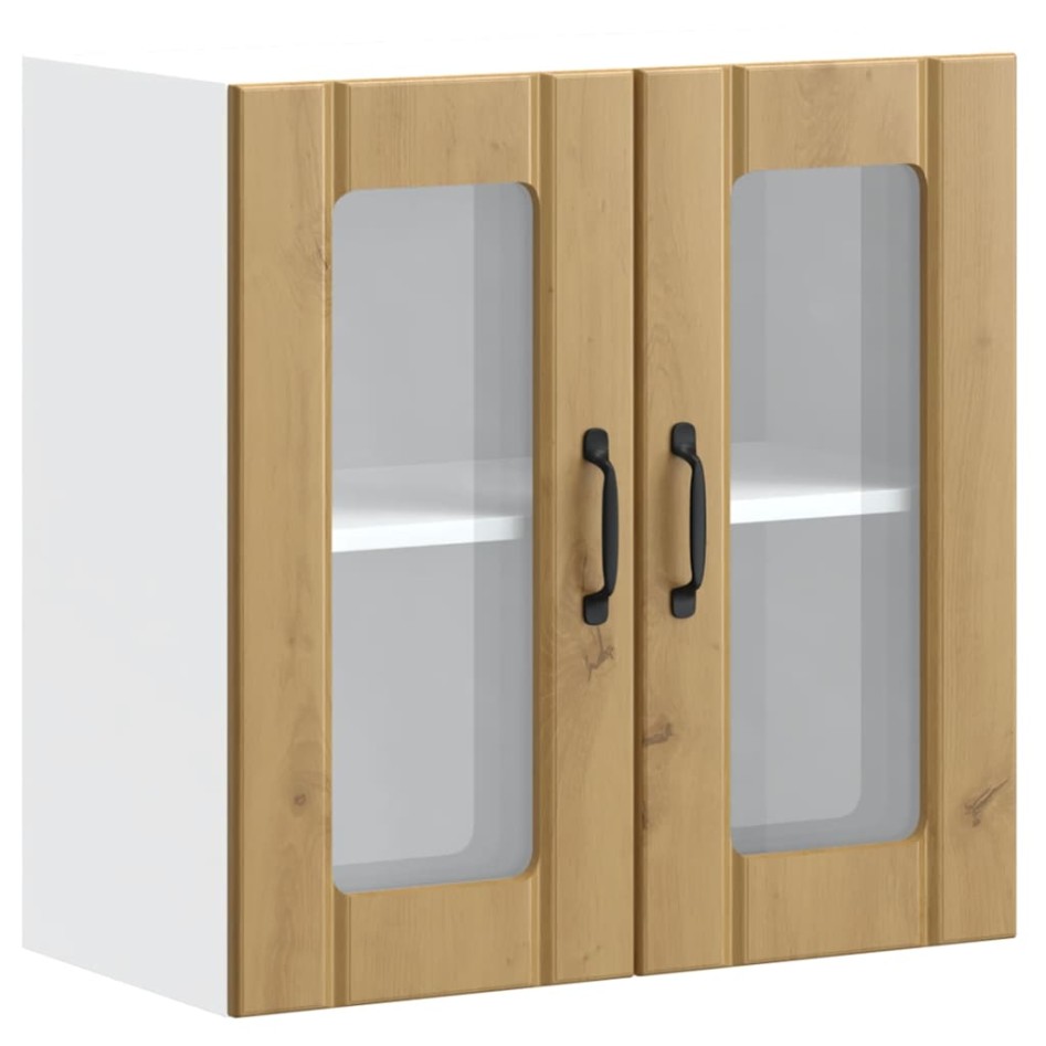 Armario pared cocina puerta de cristal Lucca roble