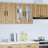 Armario pared cocina puerta de cristal Lucca roble