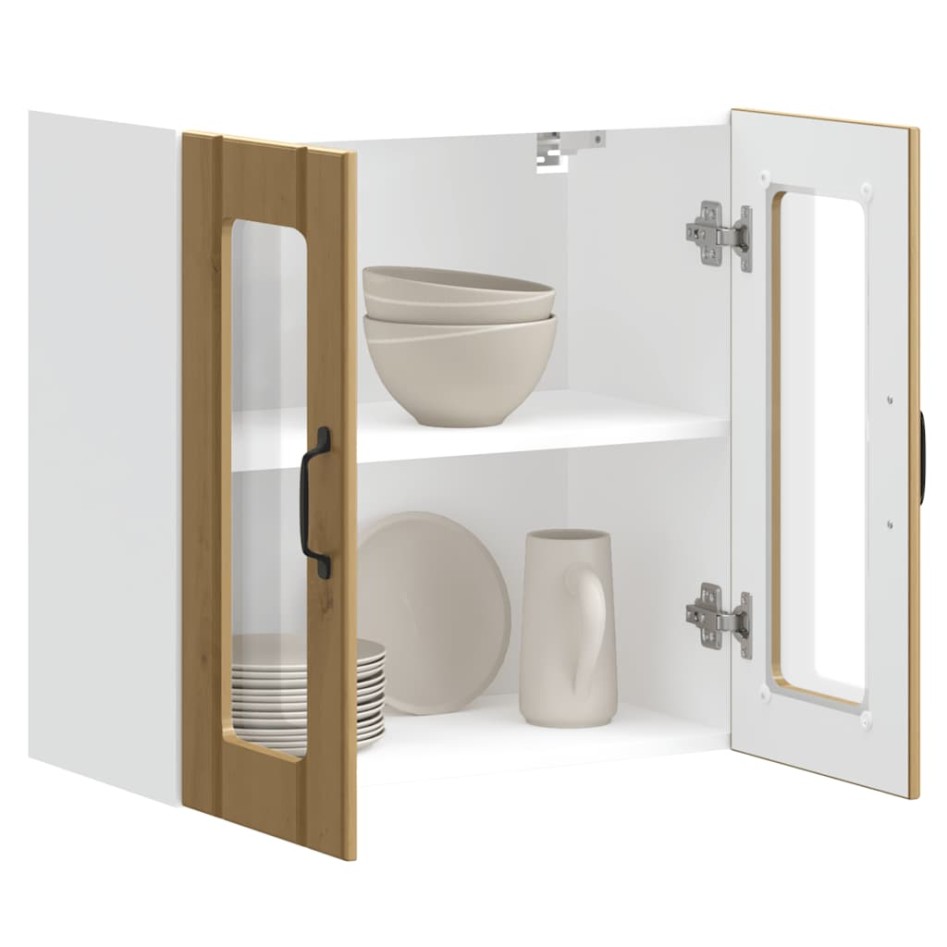 Armario pared cocina puerta de cristal Lucca roble