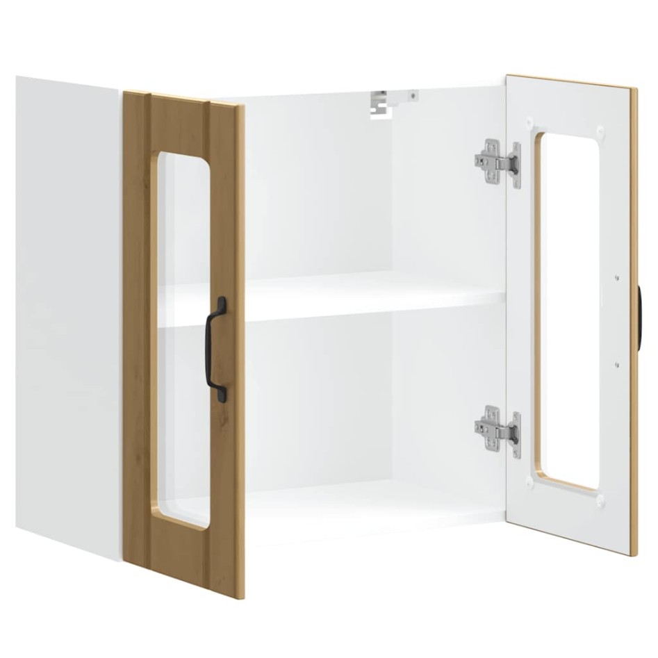 Armario pared cocina puerta de cristal Lucca roble