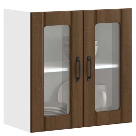 Armario pared cocina puerta de cristal Lucca roble