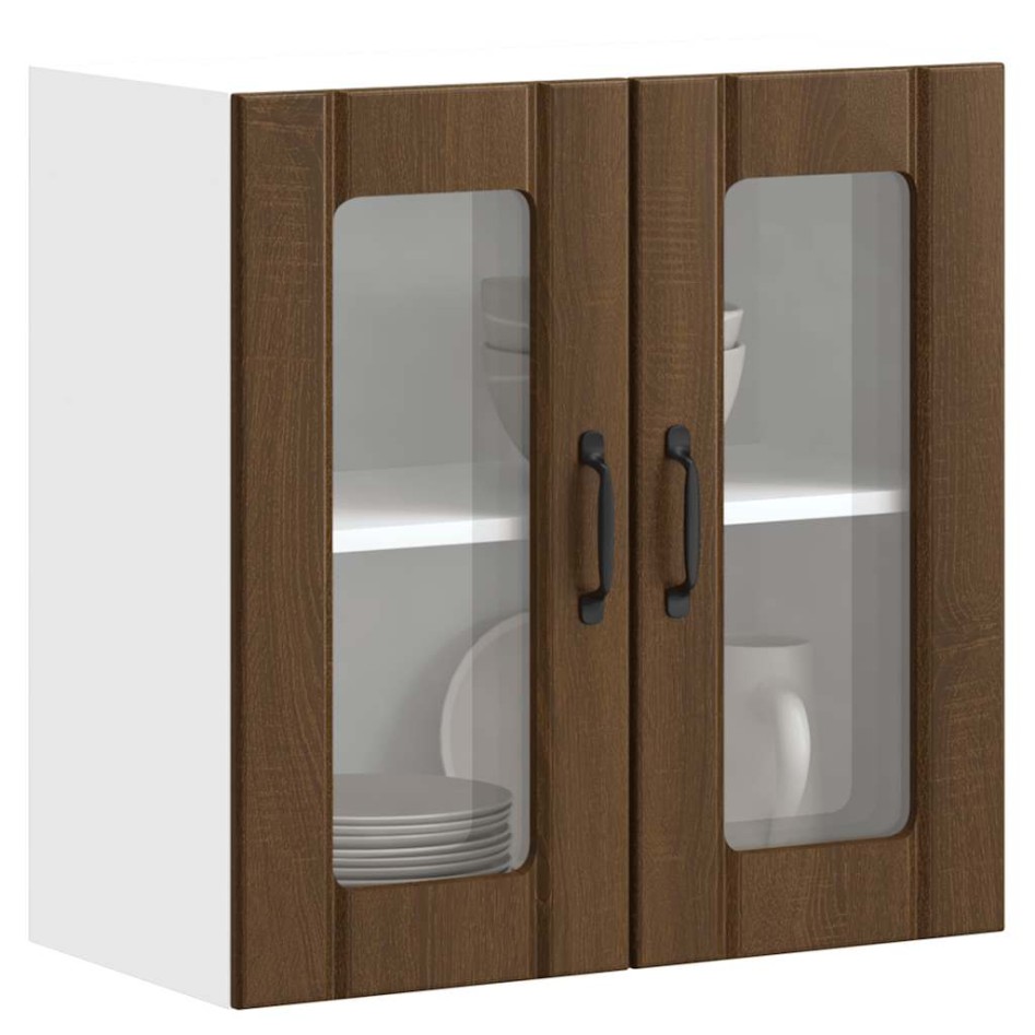 Armario pared cocina puerta de cristal Lucca roble