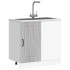 Mueble bajo de cocina Kalmar gris sonoma madera de