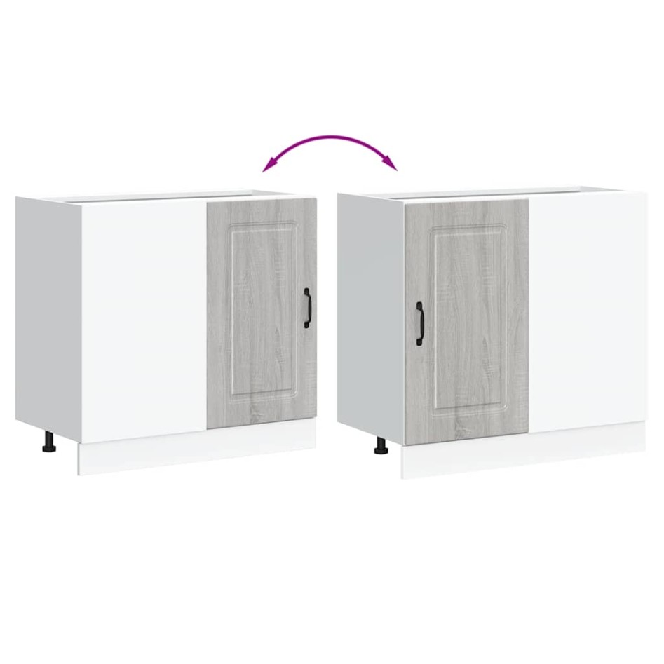 Mueble bajo de cocina Kalmar gris sonoma madera de