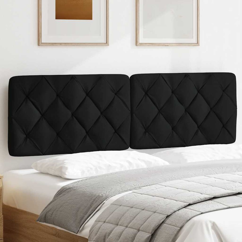 Cabecero de cama acolchado tela negro 160