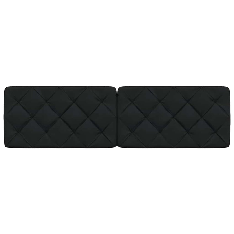 Cabecero de cama acolchado tela negro 180
