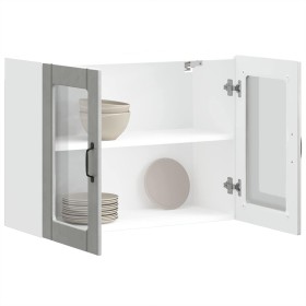 Armario pared cocina puerta de cristal Lucca gris