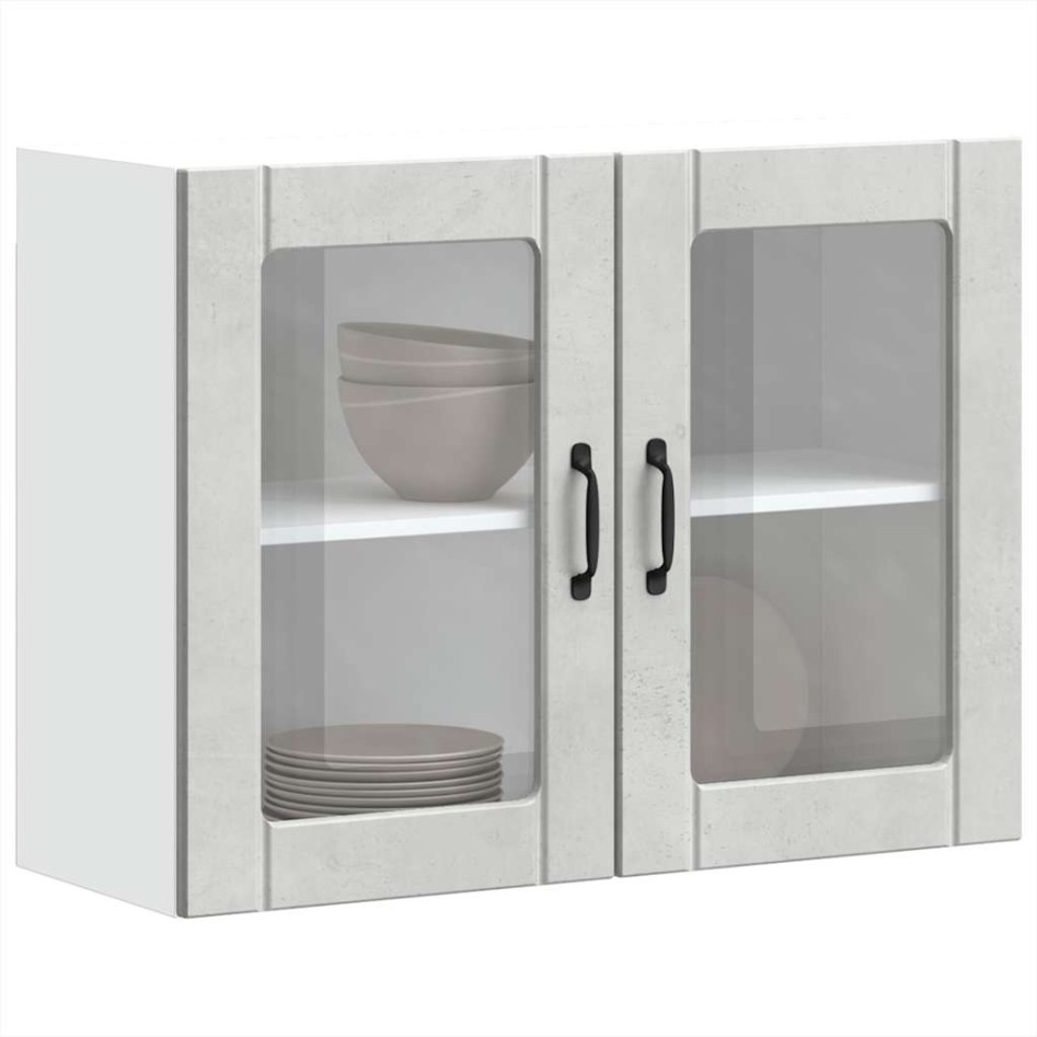 Armario pared cocina puerta de cristal Lucca gris