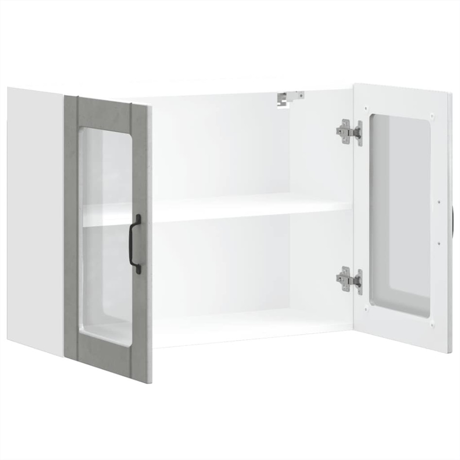 Armario pared cocina puerta de cristal Lucca gris