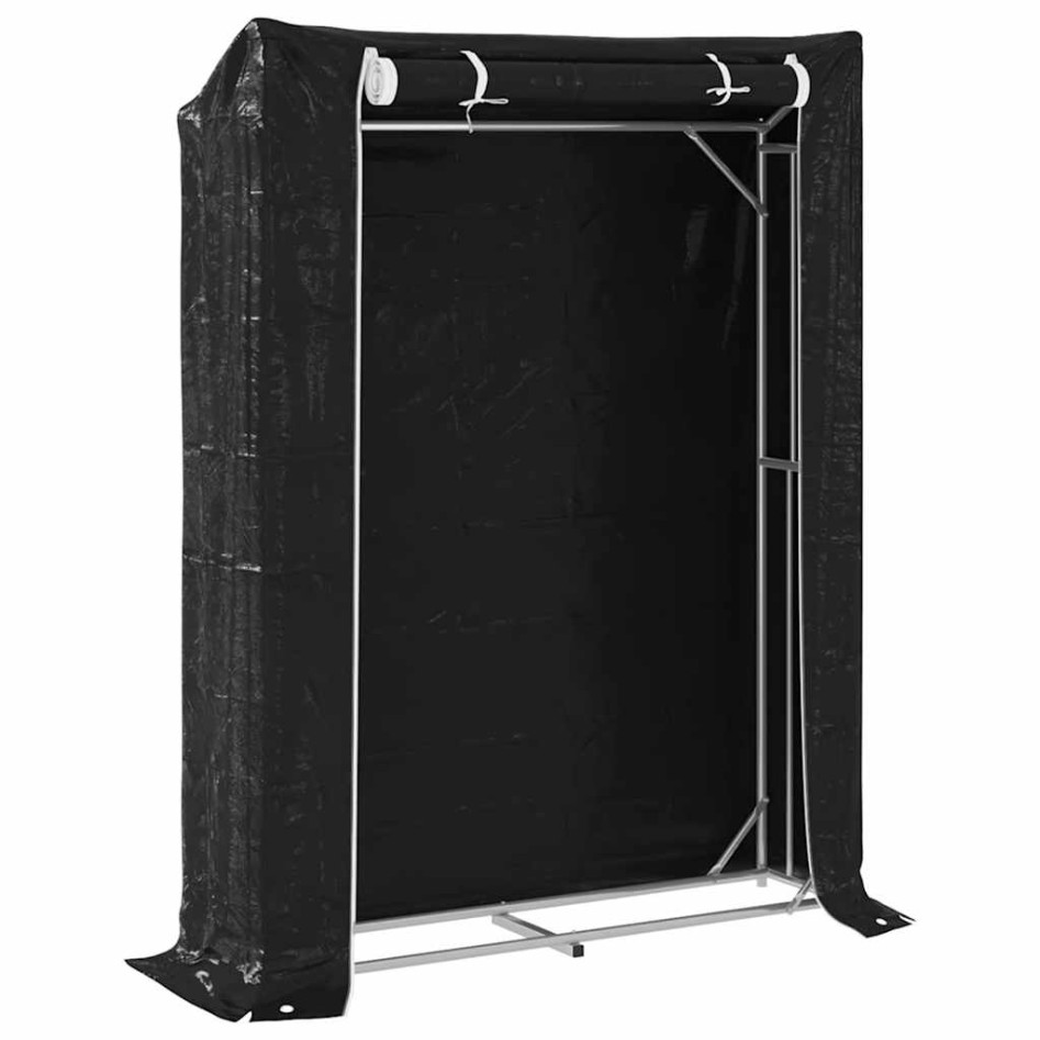 Leñero con protector de lluvia 150x40x200 cm acero