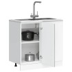 Mueble bajo para fregadero de madera ingeniería sonoma gris