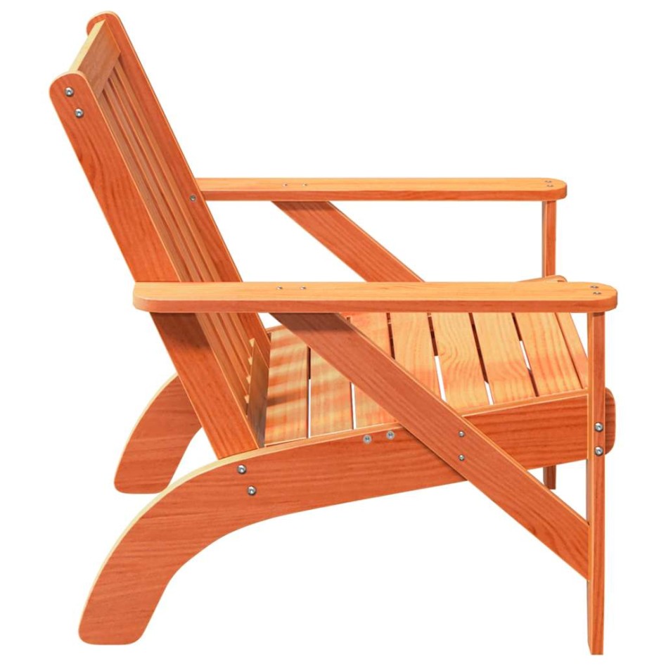 Silla adirondack de jardín marrón cera 75x77x77