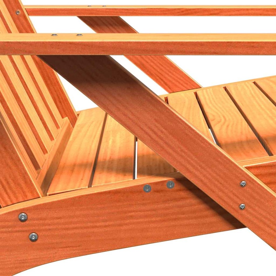 Silla adirondack de jardín marrón cera 75x77x77