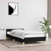Estructura de cama con cabecero sin colchón tela negro 80x200cm