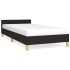 Estructura de cama con cabecero sin colchón tela negro