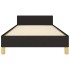 Estructura de cama con cabecero sin colchón tela negro