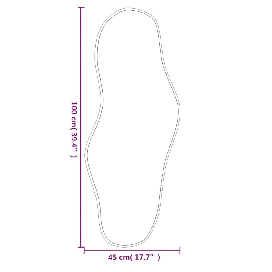 Espejo de pared plateado 100x45