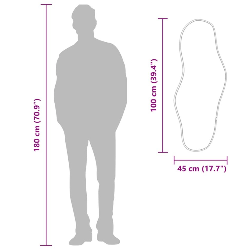 Espejo de pared plateado 100x45