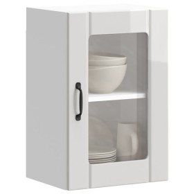 Armario pared para cocina puerta cristal Lucca blanco