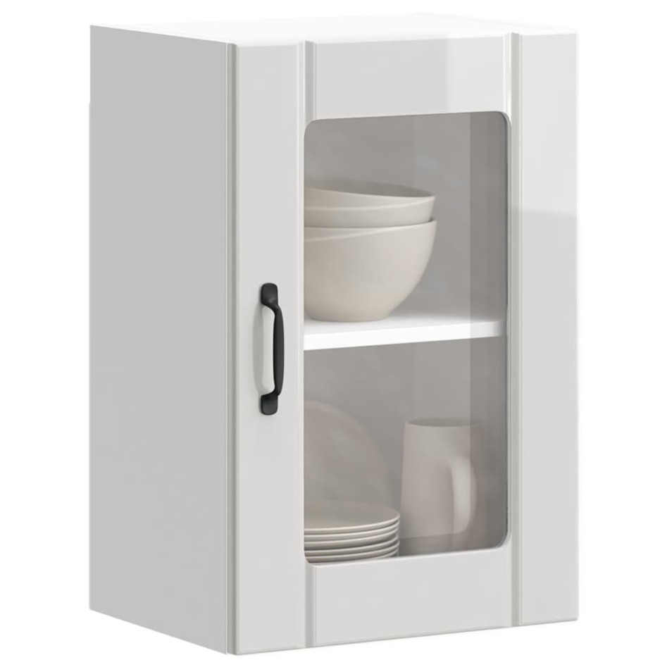 Armario pared para cocina puerta cristal Lucca blanco
