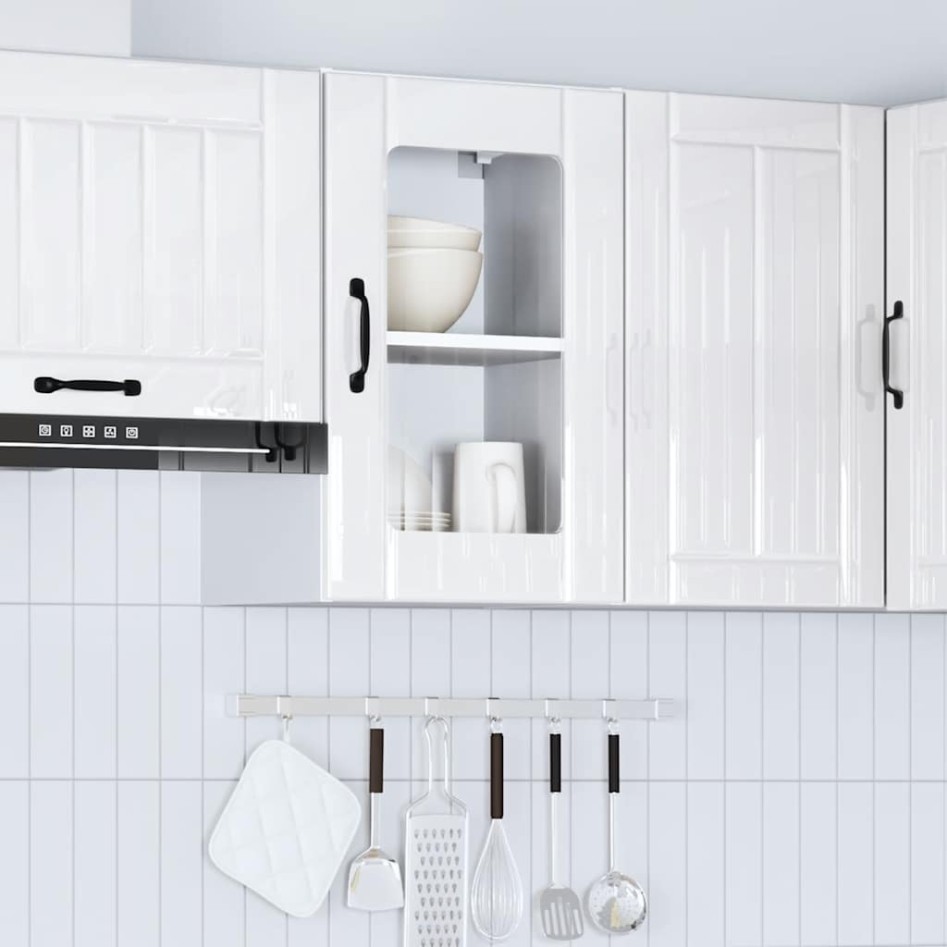 Armario pared para cocina puerta cristal Lucca blanco