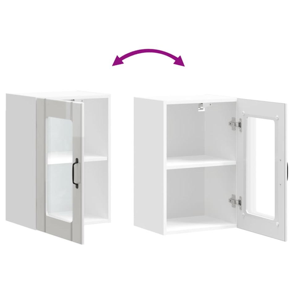 Armario pared para cocina puerta cristal Lucca blanco