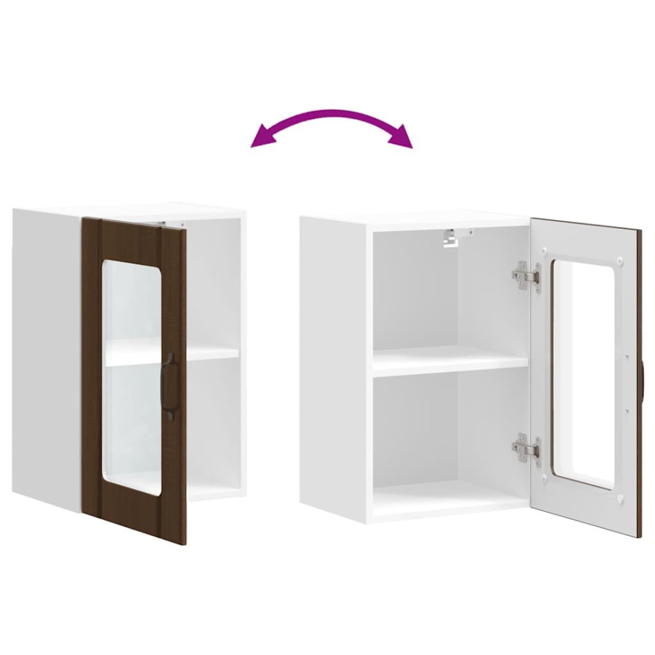 Armario de pared para cocina puerta cristal Lucca roble