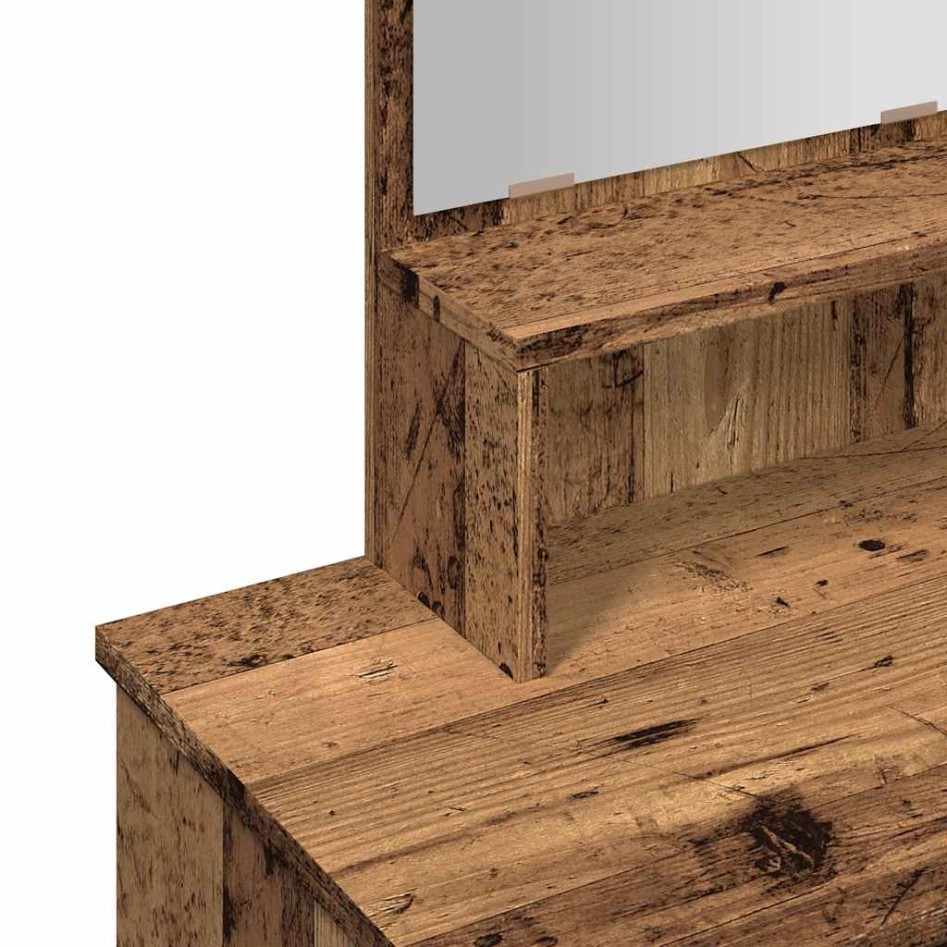 Tocador con espejo envejecida 86,5x35x136