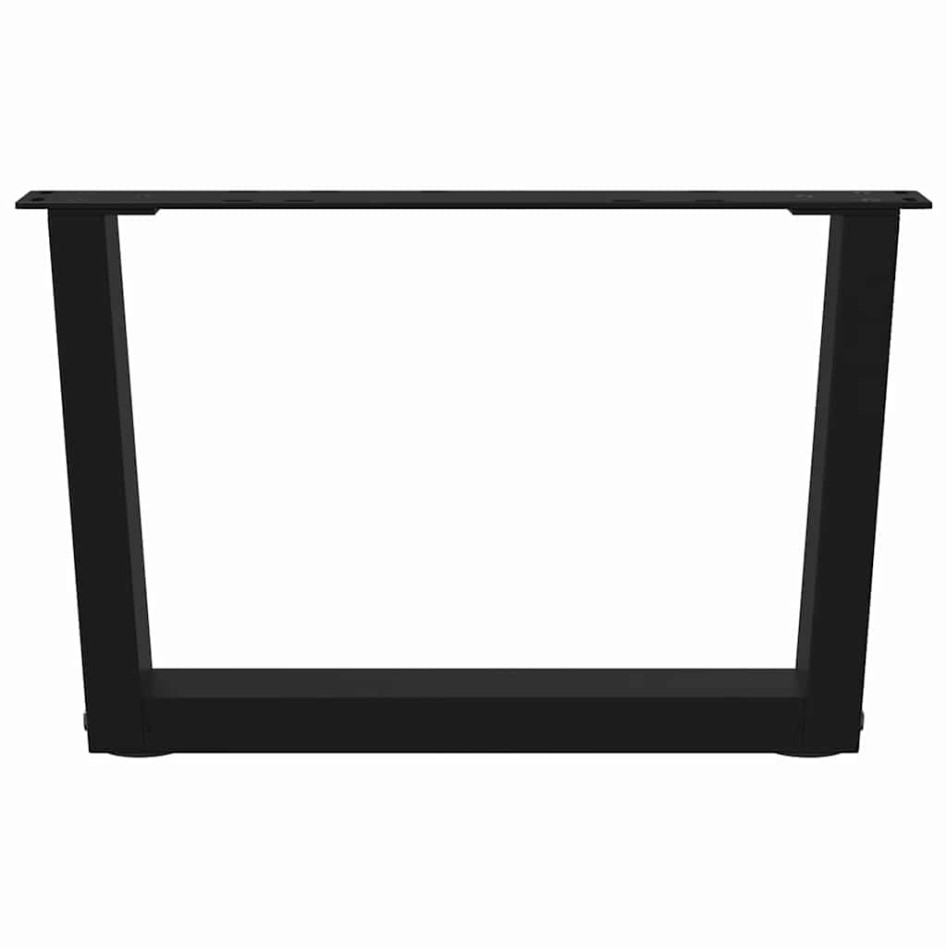 Patas para mesa de comedor forma V 2 uds negro 60x(30-31,3)