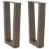 Patas para mesa de comedor forma de V 2 uds acero natural