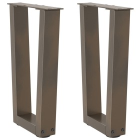 Patas para mesa de comedor forma de V 2 uds acero natural
