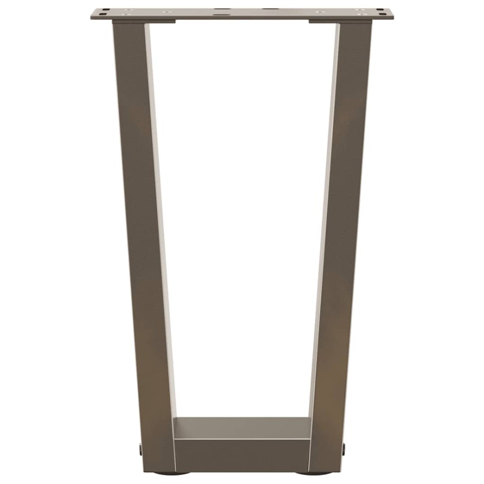 Patas para mesa de comedor forma de V 2 uds acero natural