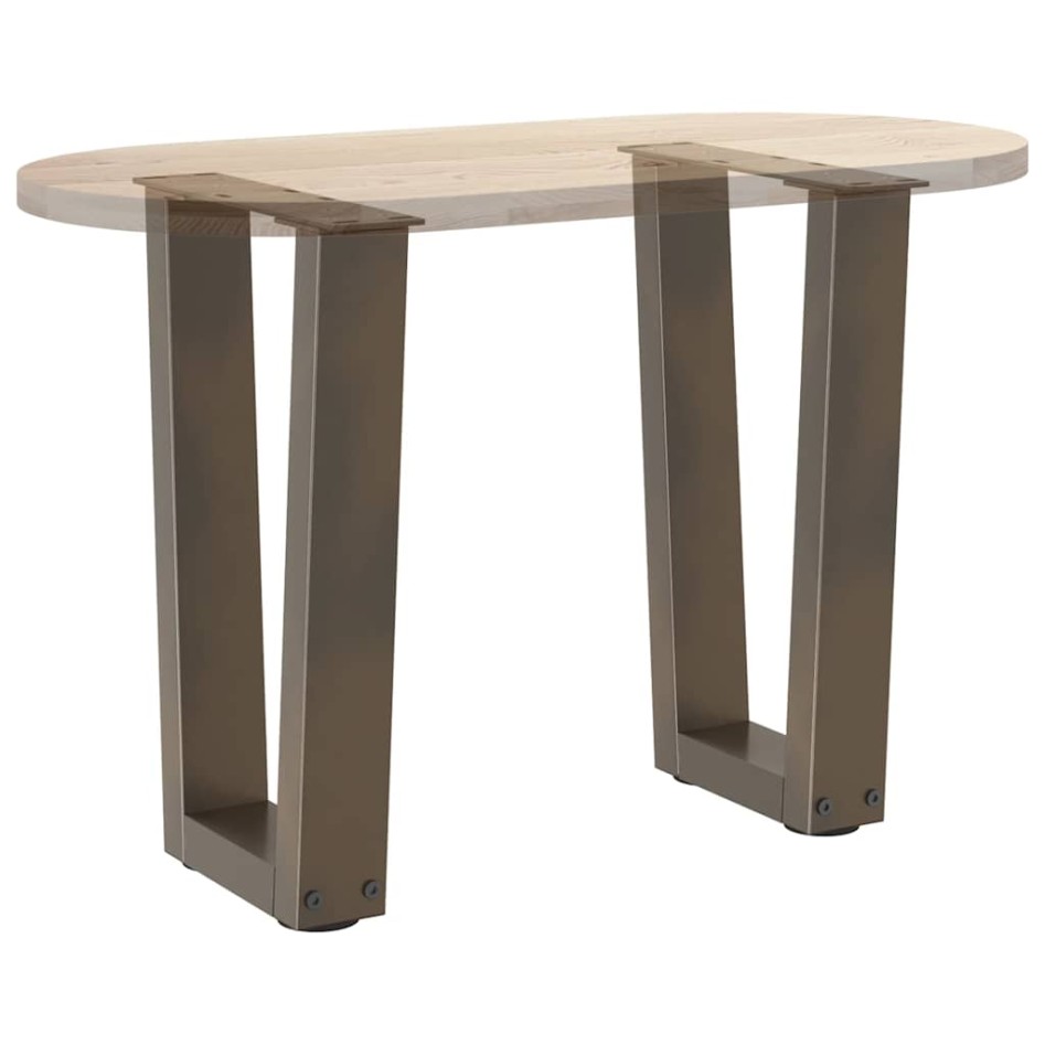 Patas para mesa de comedor forma de V 2 uds acero natural