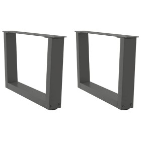 Patas para mesa comedor forma V 2 uds antracita 50x(30-31,3)