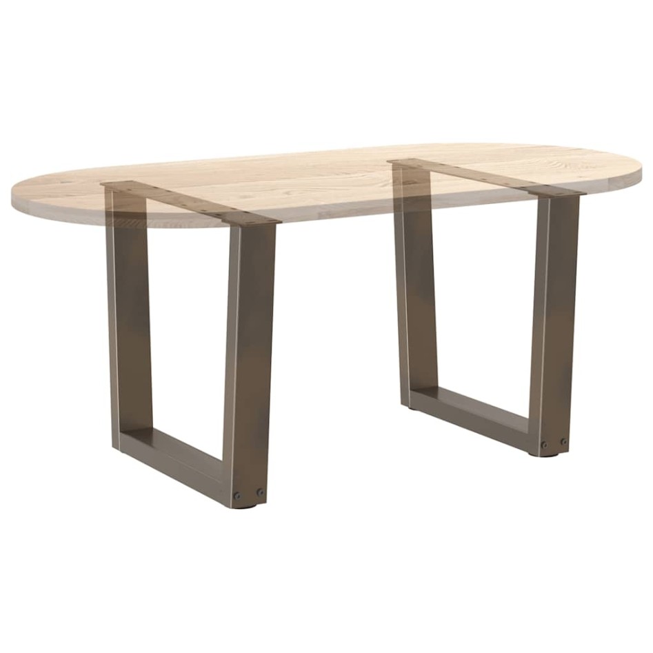 Patas para mesa de comedor forma de V 2 uds acero natural