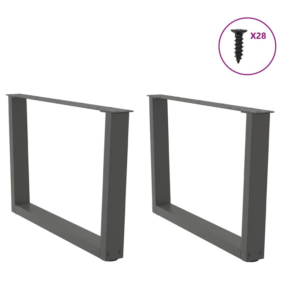 Patas para mesa de comedor en forma de V 2 uds antracita